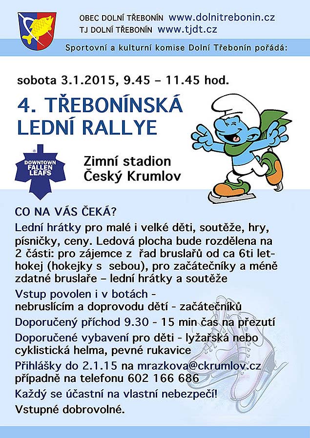 4. Třebonínská lední rallye 3.1.2015 od 9.45 hod.