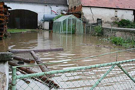 Povodeň v Dolním Třeboníně 25.6.2009