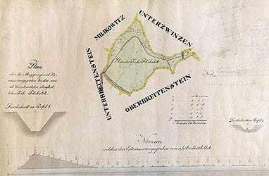 Polovina 19. stol. Plán rybníka Počátek u Horního a Dolního Třebonína určeného k vysušení a přeměnění na louku. Zaměřil Josef Langweil, narýsoval Antonín Zieger, Zdroj: SOA v Třeboni, oddělení ČK, Vs Český Krumlov, sign. IA B N. 292, Foto: Lubor Mrázek Polovina 19. stol. Plán rybníka Počátek u Horního a Dolního Třebonína určeného k vysušení a přeměnění na louku. Zaměřil Josef ...