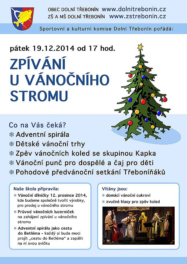 Zpívání u vánočního stromu 19.12.2014