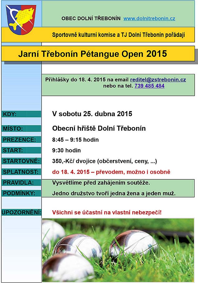 Jarní Třebonín Petangue Open 25.4.2015