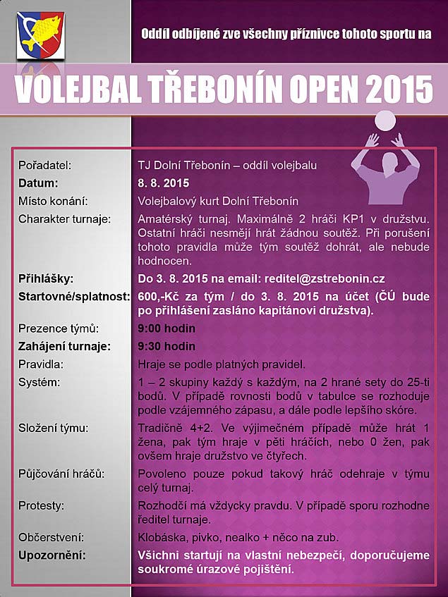 Volejbal Třebonín Open 8.8.2015