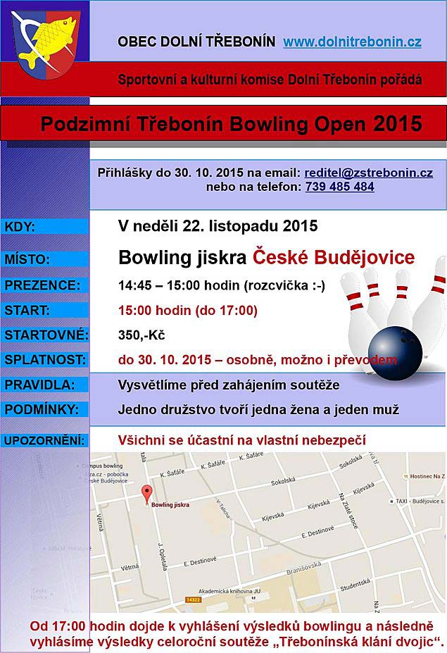 Podzimní Třebonín Bowling Open 22.11.2015