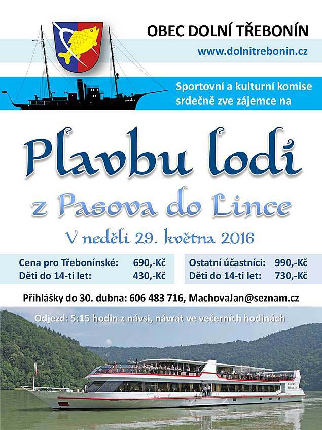 Zájezd: plavba po Dunaji Pasov - Linec 2016