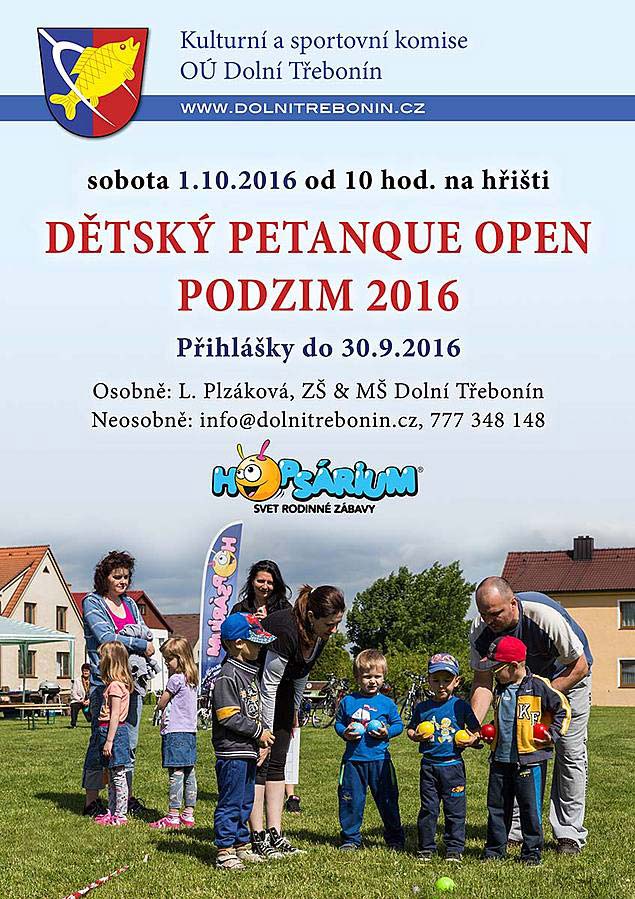 Podzimní Dětský Třebonín Petangue Open 1.10.2016