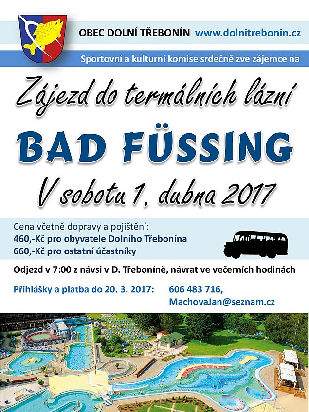 Zájezd do termálních lázní Bad Füssing 1.4.2017