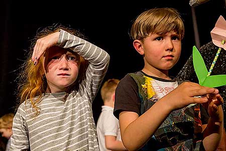 Besídka ZŠ a MŠ Dolní Třebonín ke Dni matek, Kino Velešín 10.5.2017, foto: Lubor Mrázek