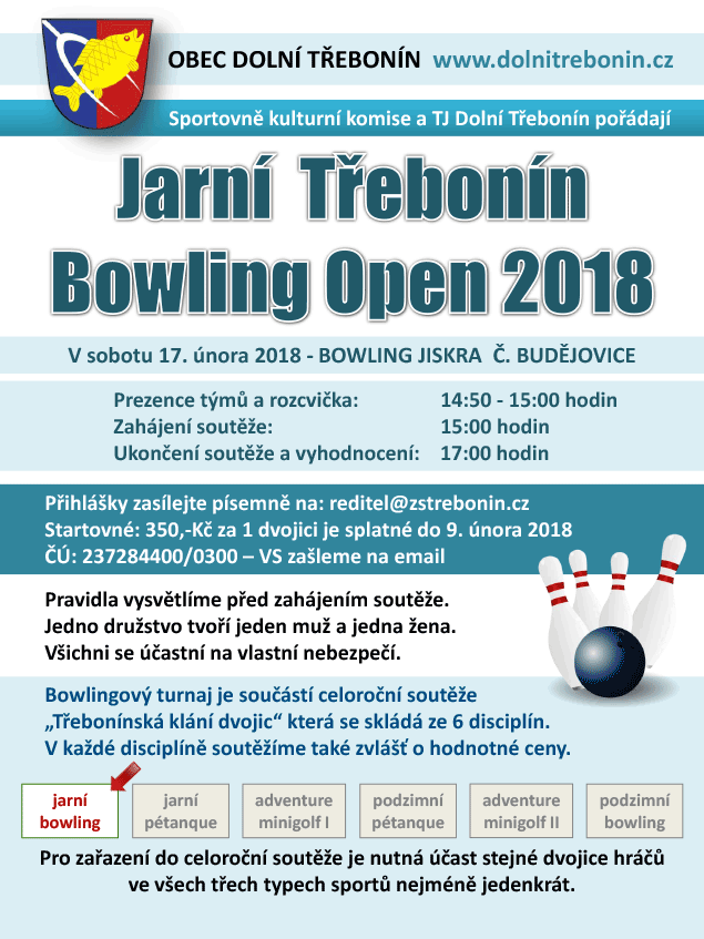 Jarní Třebonín Bowling Open 17.2.2018
