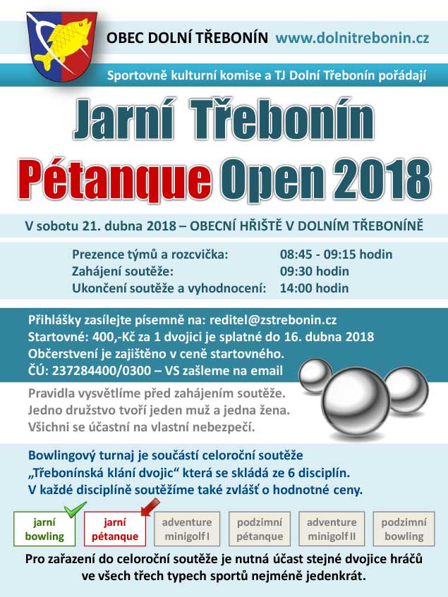 Jarní Třebonín Petangue Open 21.4.2018