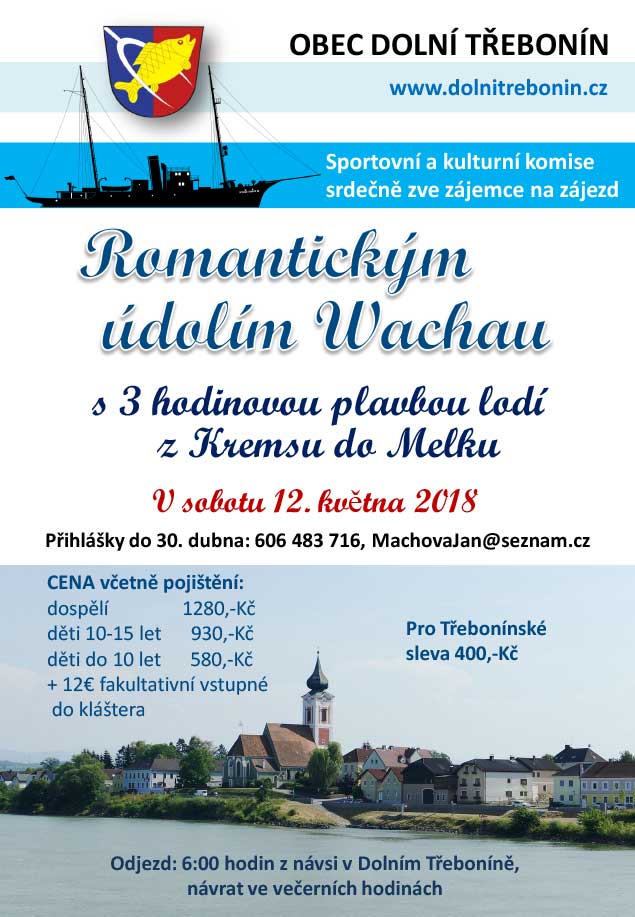 Zájezd - plavba po Dunaji 12.5.2018