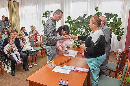 Vítání občánků v obci Dolní Třebonín 23.6.2018, foto: Jan Švec