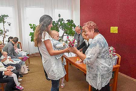 Vítání občánků v obci Dolní Třebonín 23.6.2018, foto: Jan Švec