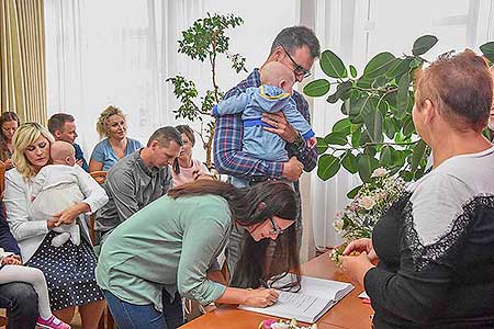 Vítání občánků v obci Dolní Třebonín 23.6.2018, foto: Jan Švec