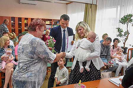 Vítání občánků v obci Dolní Třebonín 23.6.2018, foto: Jan Švec