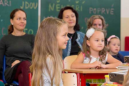 Zahájení školního roku 2018/2019 v ZŠ Dolní Třebonín, 3.9.2018, foto: Lubor Mrázek