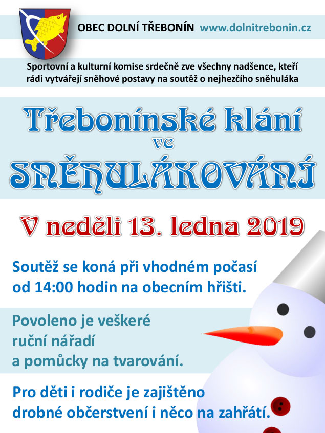 Sněhulákování 13.1.2019 od 14 hod.