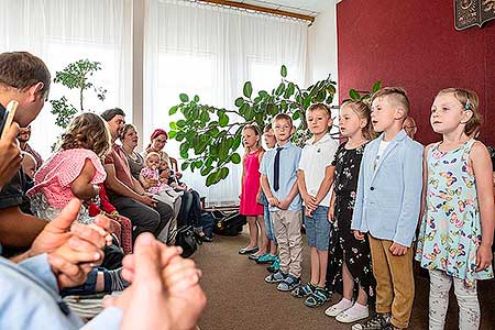 Vítání občánků v obci Dolní Třebonín 8.6.2019, foto: Lubor Mrázek