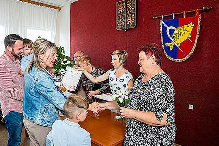 Vítání občánků v obci Dolní Třebonín 8.6.2019, foto: Lubor Mrázek