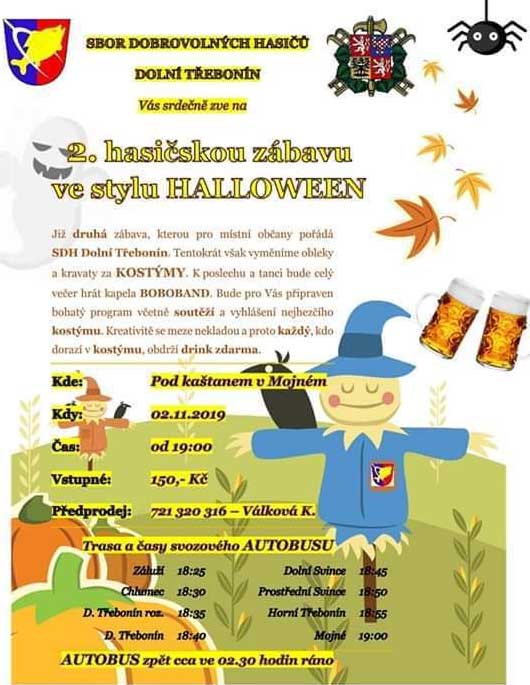 2. hasičská zábava SDH Dolní Třebonín ve stylu Halloween