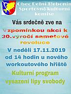 Vzpomínková akce k výročí Sametové revoluce
