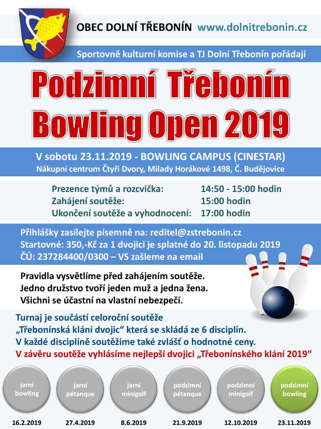 Podzimní Třebonín Bowling Open 23.11.2019