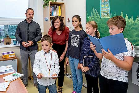 Zahájení školního roku v ZŠ a MŠ Dolní Třebonín 1.9.2020, Foto: Lubor Mrázek