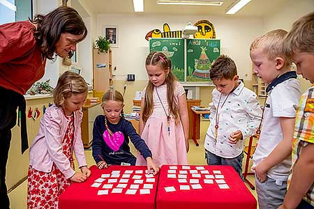 Zahájení školního roku v ZŠ a MŠ Dolní Třebonín 1.9.2020, foto: Lubor Mrázek