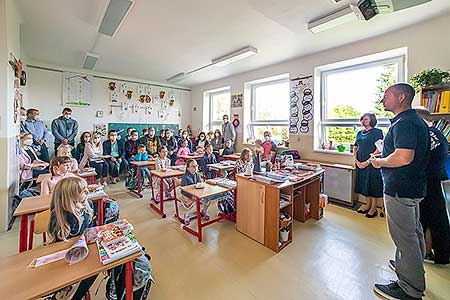 Zahájení školního roku v ZŠ a MŠ Dolní Třebonín 1.9.2021, foto: Lubor Mrázek