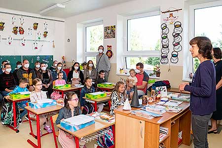 Zahájení školního roku v ZŠ a MŠ Dolní Třebonín 1.9.2021, foto: Lubor Mrázek