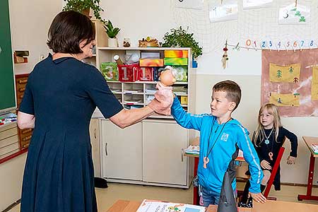 Zahájení školního roku v ZŠ a MŠ Dolní Třebonín 1.9.2021, foto: Lubor Mrázek