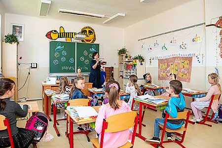 Zahájení školního roku v ZŠ a MŠ Dolní Třebonín 1.9.2021, foto: Lubor Mrázek