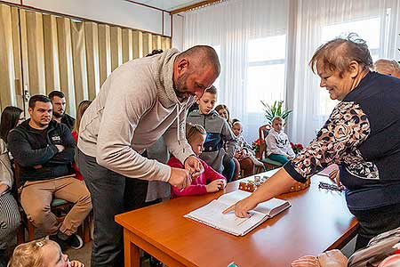 Vítání občánků v obci Dolní Třebonín 10.10.2021, foto: Lubor Mrázek