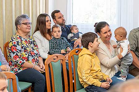 Vítání občánků v obci Dolní Třebonín 10.10.2021, foto: Lubor Mrázek