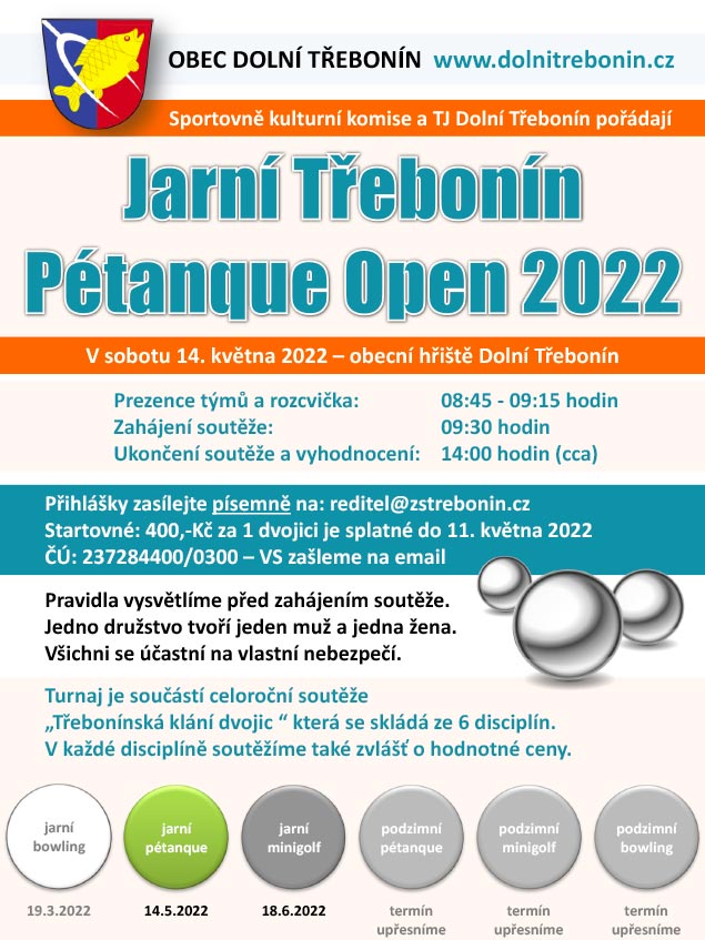Jarní Třebonín Petangue Open 14. 5. 2022