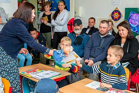 Zahájení školního roku v ZŠ a MŠ Dolní Třebonín 1. září 2022, foto: Lubor Mrázek