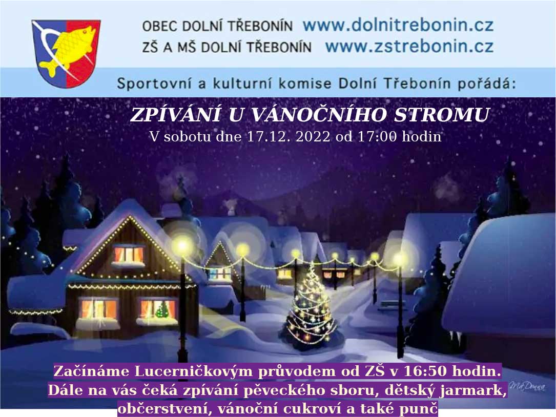 Zpívání u vánočního stromu 17. 12. 2022