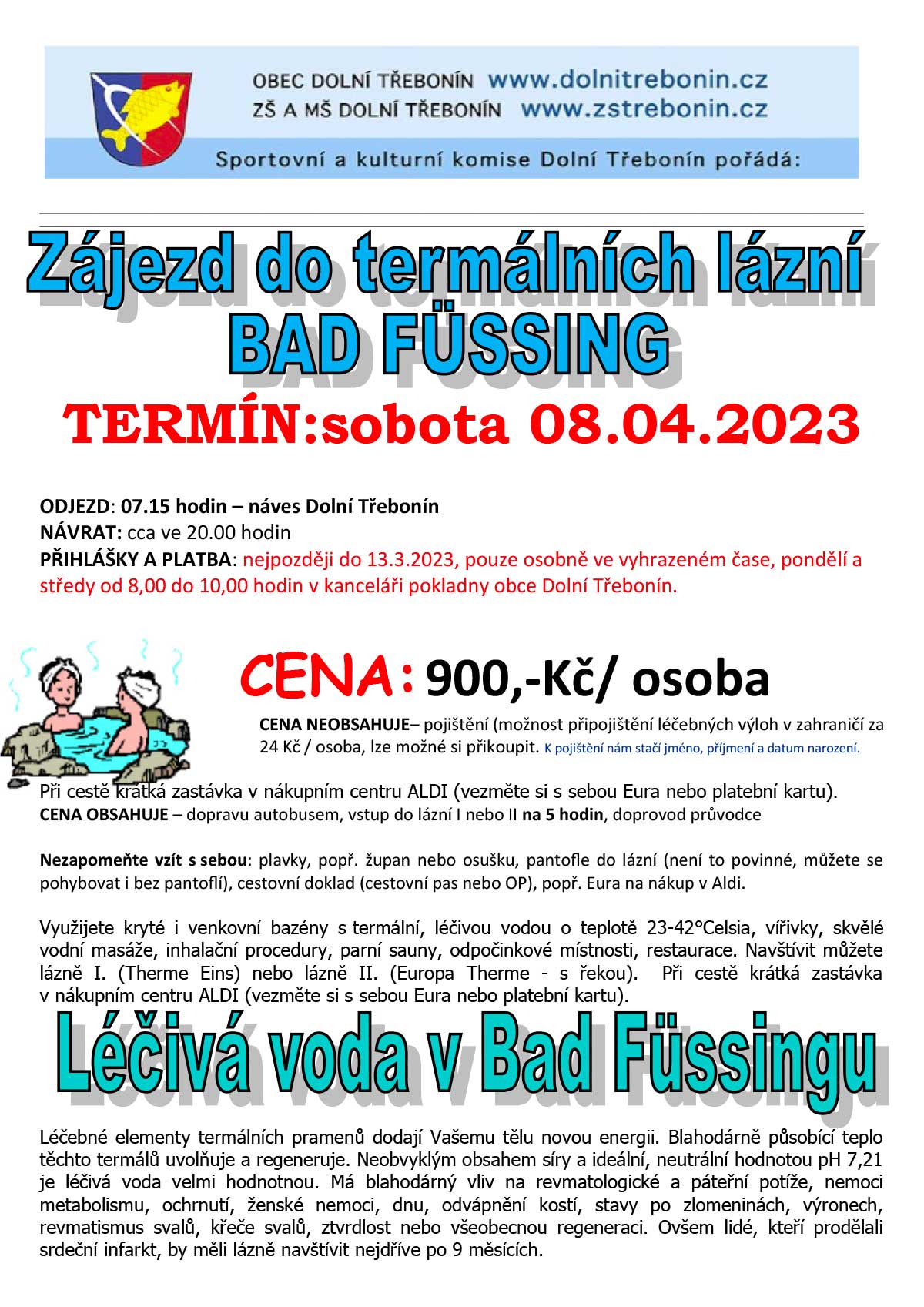 Zájezd do termálních lázní 2023