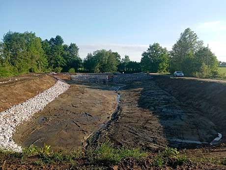 Provedení udržovacích prací Dolní Svince – rybník II, práce během rekonstrukcí