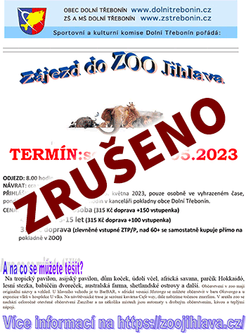 Zájezd do ZOO Jihlava 20. 5. 2023 - ZRUŠENO