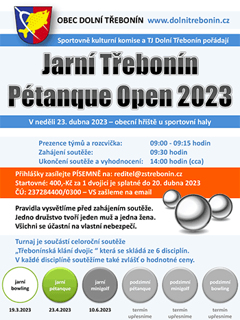 Jarní Třebonín Petangue Open 2023