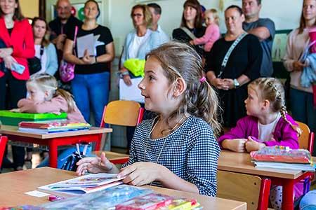 Zahájení školního roku v ZŠ a MŠ Dolní Třebonín 4. září 2023, foto: Lubor Mrázek