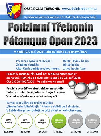 Podzimní Třebonín Petangue Open 2023