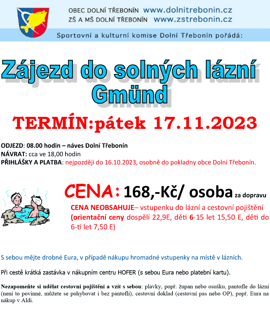 Zájezd do solných lázní Gmünd 17.11.2023
