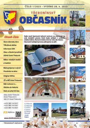 Třebonínský občasník 1/2023 ze dne 28.4.2023 Třebonínský občasník 1/2023 ze dne 28.4.2023