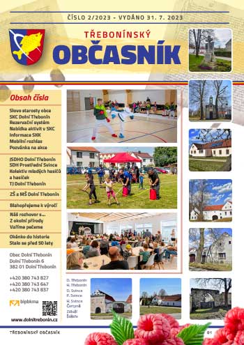 Třebonínský občasník 2/2023 ze dne 31.7.2023 Třebonínský občasník 2/2023 ze dne 31.7.2023