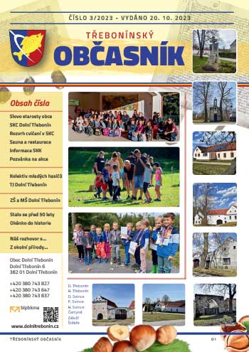 Třebonínský občasník 3/2023 ze dne 20.10.2023 Třebonínský občasník 3/2023 ze dne 20.10.2023