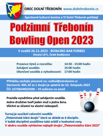 Podzimní Třebonín Bowling Open 2023