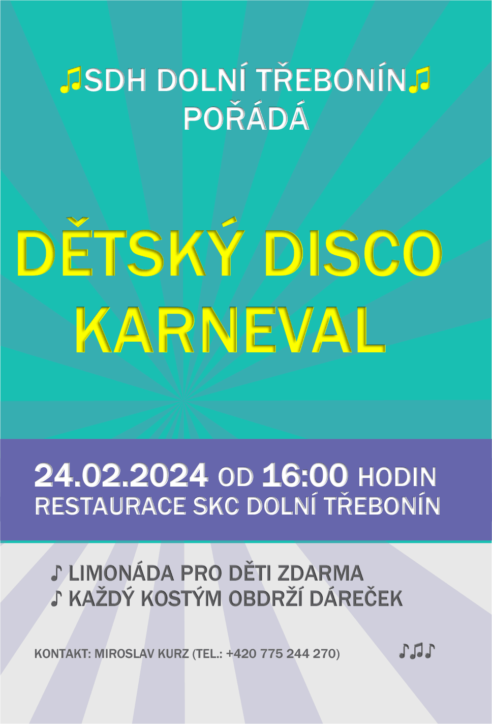 Dětský disco karneval 24. 2. 2024