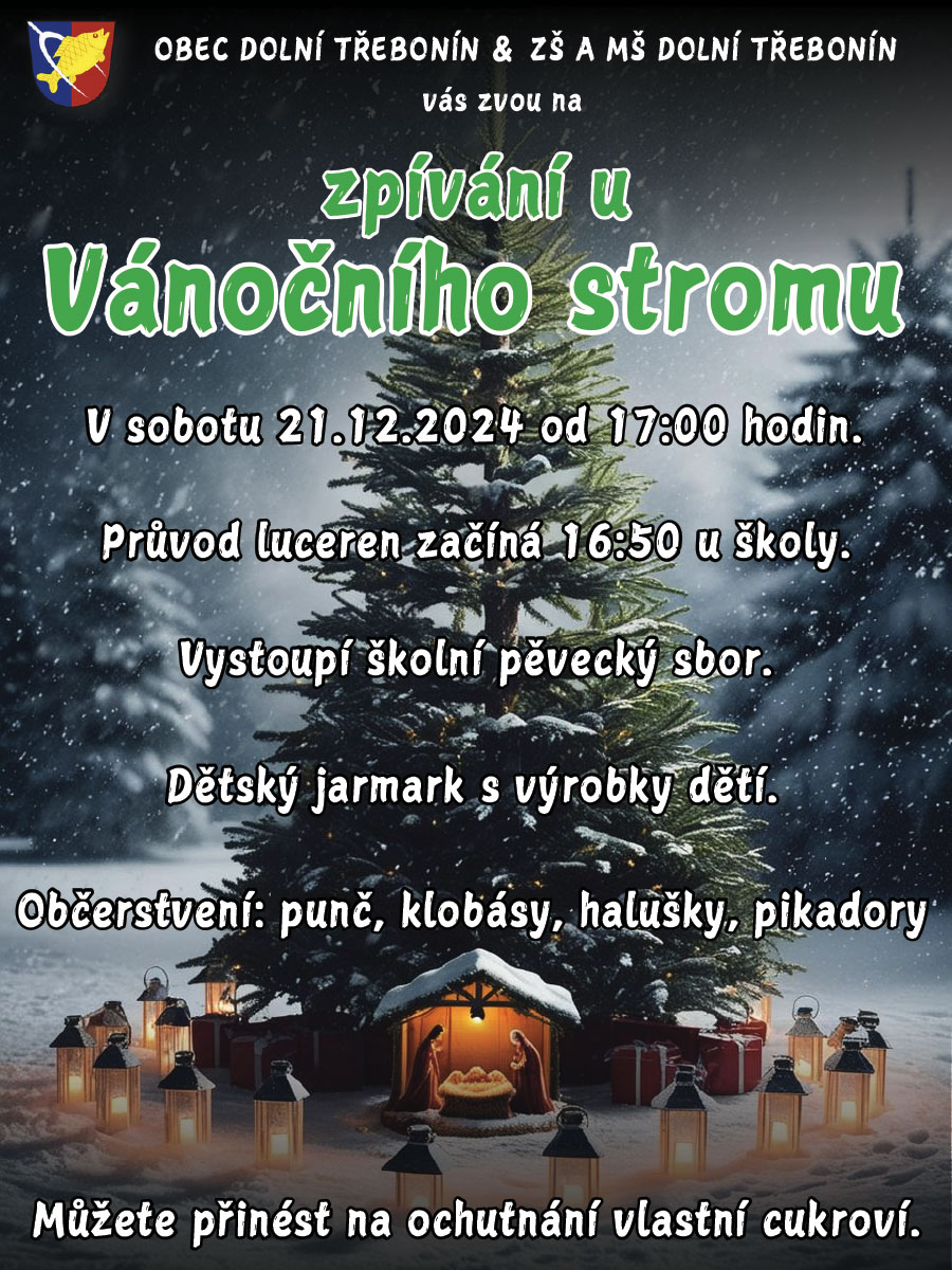 Zpívání u vánočního stromu 21. 12. 2024