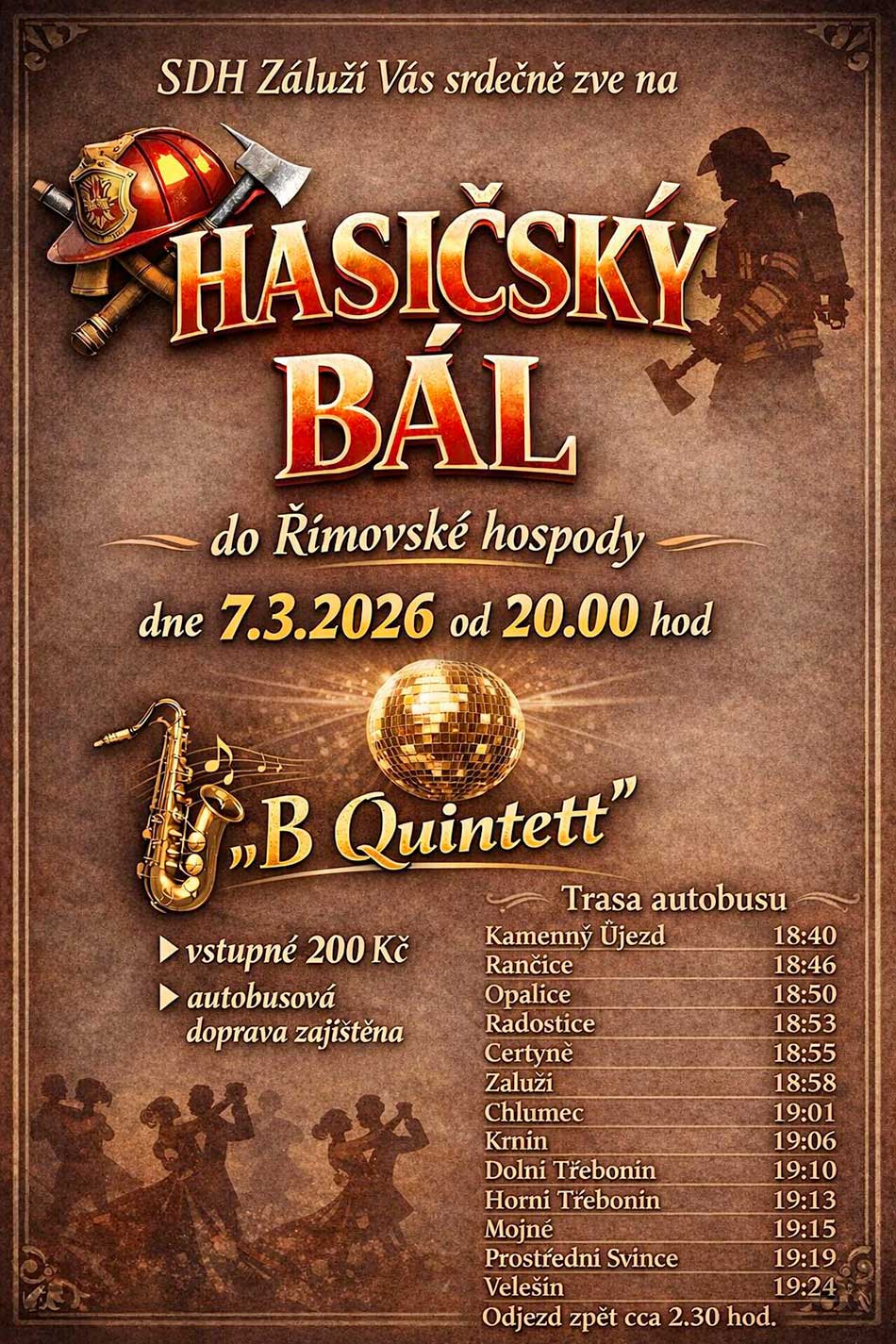 Hasičský ples Záluží 7. 3. 2026
